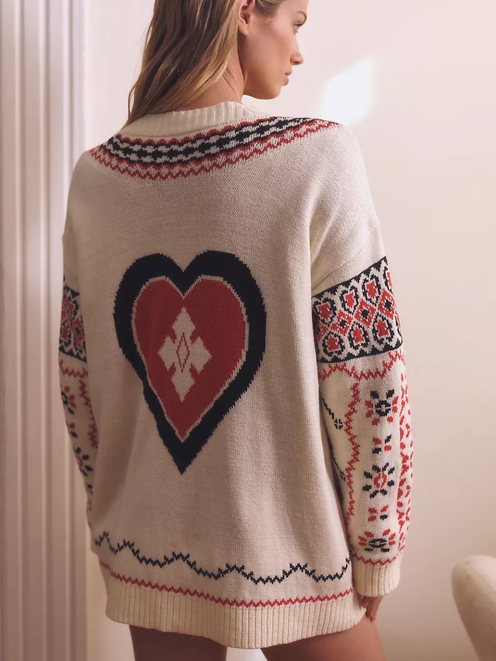 NEW NWT Anthropologie Anthro Varsity Heart Cardigan Sweater XS
